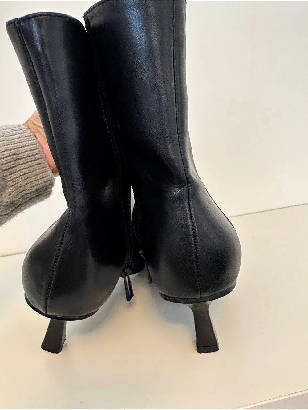 ZARA Black Pointed-Toe Ankle Boots - Picture 7 of 10